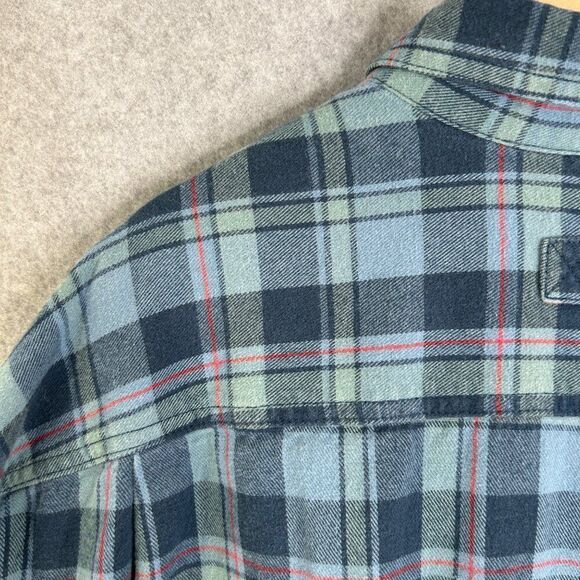 Men's Duluth Trading Company 2XL Blue Plaid Flannel Long Sleeve Shirt Button - Picture 11 of 13